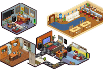 draw isometric pixel art pixel game asset pixel art tileset pixel sprite sheet