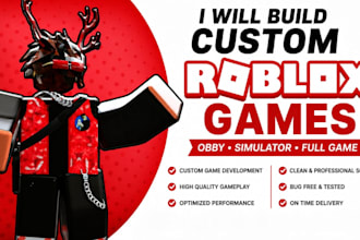 build a custom roblox game, obby, simulator, scripting, full game development