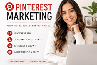 be your pinterest manager, marketing expert, SEO to increase ecommerce traffic