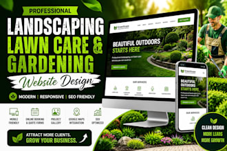 build landscaping website, lawn care gardening website, and landscaping website