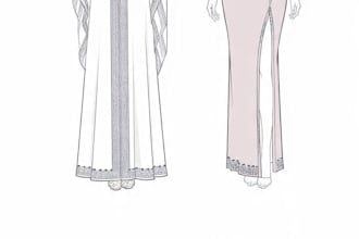 design abaya and dress sketches with fashion illustration