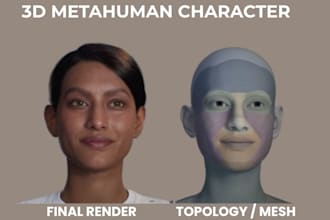 realistic metahuman character face modeling daz3d for unreal engine ue5 projects
