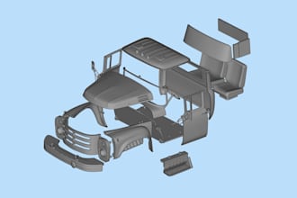 build custom part, truck kit, tractor kit widebody kit cad model 3d printing stl