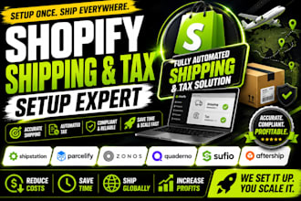 shopify shipping tax shipstation setup parcelify zonos quaderno sufio aftership