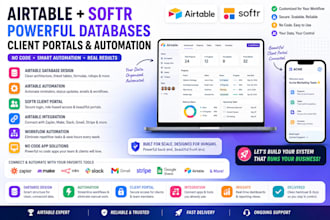 build your airtable database automation softr client portal as airtable expert