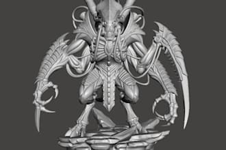 edit obj to stl file,flexi dragon,collectible statue,rpg character,zbrush sculpt