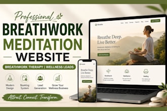 design breathwork meditation website breathwork therapy wellness leads