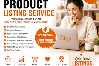 create etsy SEO product listings with optimized titles and 13 keyword tags