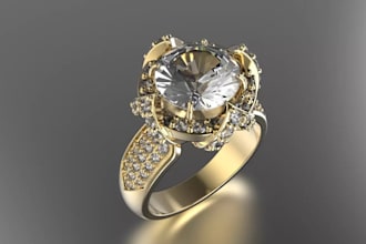 jewelry cad ring stl and 3dm file