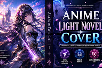 design anime light novel webnovel manga webtoon book cover illustration