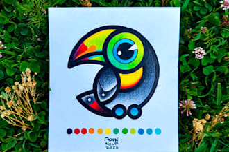draw a custom tattoo design in blackwork, dotwork or any style
