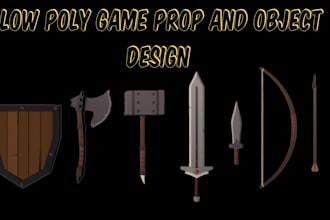model low poly game props, assets, and environment objects