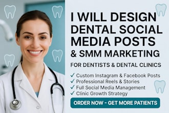 dental social media posts design and SMM marketing for dentists clinics