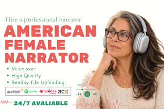 be your children book narrator, female voice over american narrator voice actor
