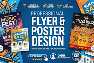design a modern, print ready flyer or poster in 24 hours