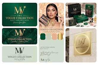 do elegant cosmetics beauty brand and makeup salon logo and branding kit
