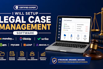 setup legal case management monday clickup wrike bqe 8am mycase leap abacuslaw