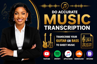 do accurate music transcription, transcribe your guitar or bass to sheet music