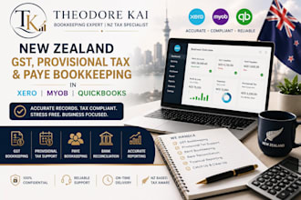 do new zealand gst, provisional tax and paye bookkeeping in xero myob quickbooks