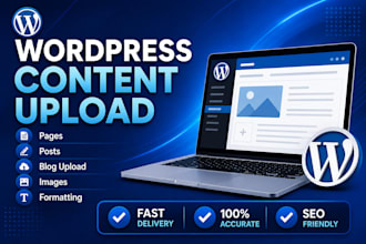 upload wordpress pages, posts and content