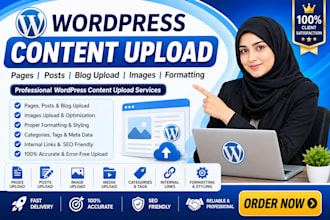 upload wordpress pages, posts and content