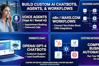 build custom ai chatbots, vapi ai voice receptionists, and n8n automations