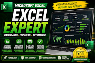 create advanced excel formulas, dashboards and automation