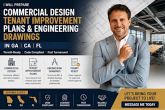 prepare ga ca fl commercial design tenant improvement plans engineering drawings