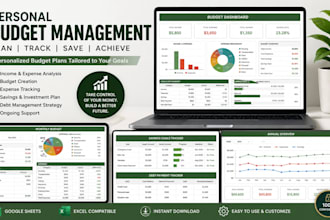 design custom google sheets, budget spreadsheet and invoice templates