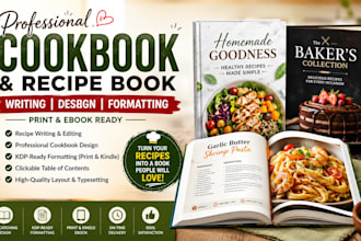 write cookbook recipe book design formatting and amazon KDP ebook