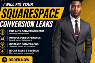 fix squarespace website conversion, leaks, optimization and website optimization
