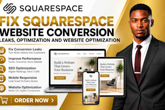 fix squarespace website conversion, leaks, optimization and website optimization