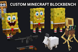 create custom minecraft blockbench model 3d minecraft mob minecraft 3d assets