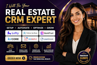 setup lofty CRM, follow up boss boldtrail kvcore and idx website for real estate