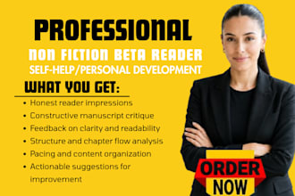 beta read your self help, non fiction, motivational, personal development books