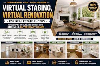 do virtual staging, virtual renovation for real estate photos