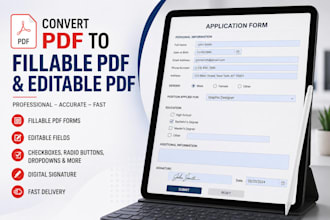 create fillable PDF form, editable interactive PDF, and reusable form