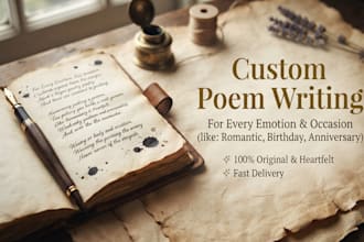 write custom romantic and occasional poems or poetry