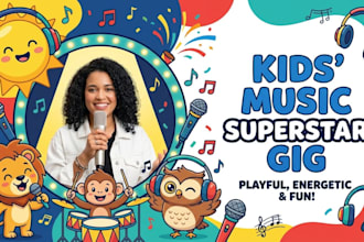 sing a childrens songs with vocals, lyrics video and cover art