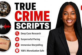write suspenseful true crime documentary scripts