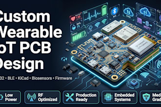 design custom wearable iot pcb with esp32 ble biosensor firmware, kicad layout