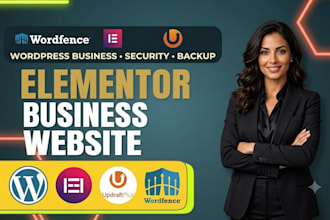 design elementor business website with wordfence and updraftplus backup
