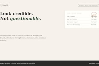 design a compliant shopify store for your research chemical or peptide brand