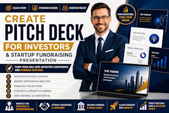 create pitch deck for investors and startup fundraising presentation