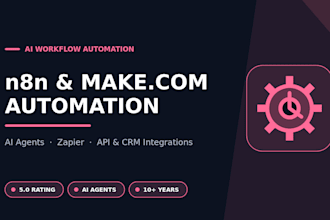 build n8n automation, ai agent workflow and make com integration