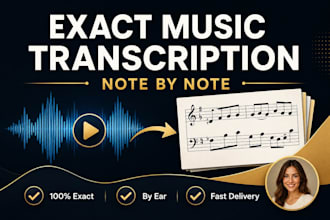 note by note exact musical transcription for your song