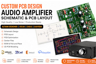 design schematic, pcb layout for audio amplifier circuit using altium or kicad