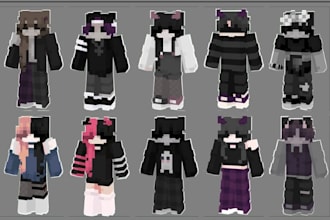 create a custom minecraft skin with detailed pixel art