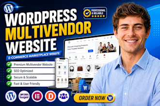 build wordpress multivendor website, ecommerce marketplace website