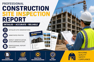 prepare a detailed construction site inspection report with professional